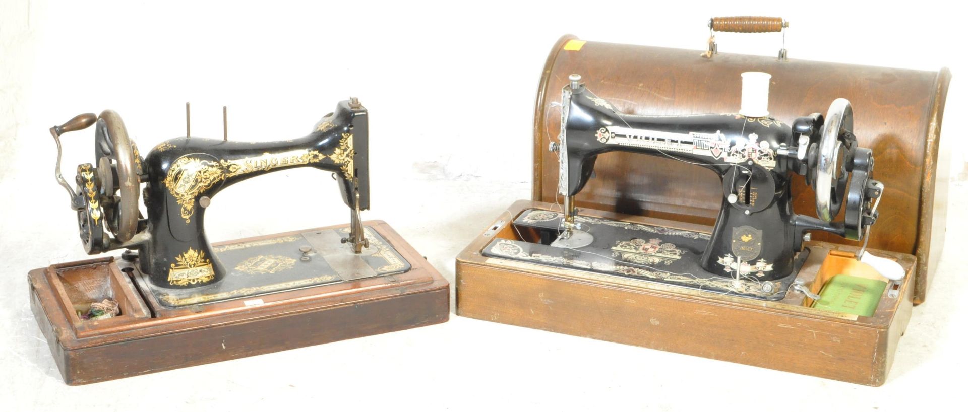 TWO EARLY 20TH CENTURY SEWING MACHINES - VIOLET & SINGER - Image 2 of 6