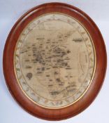 EARLY 19TH CENTURY GEORGE III NEEDLEPOINT MAP