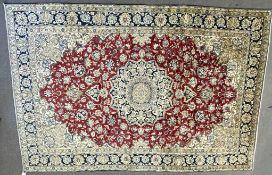 A 20TH CENTURY ISLAMIC PERSIAN PART SILK QUM CARPET RUG