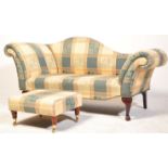 19TH CENTURY REVIVAL CHAISE LONGUE DAYBED AND OTTOMAN