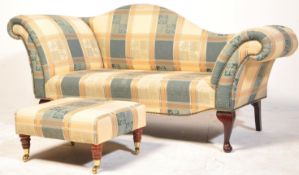 19TH CENTURY REVIVAL CHAISE LONGUE DAYBED AND OTTOMAN