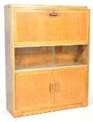 1960'S OAK LAWYERS / BARRISTERS BUREAU BOOKCASE CABINET