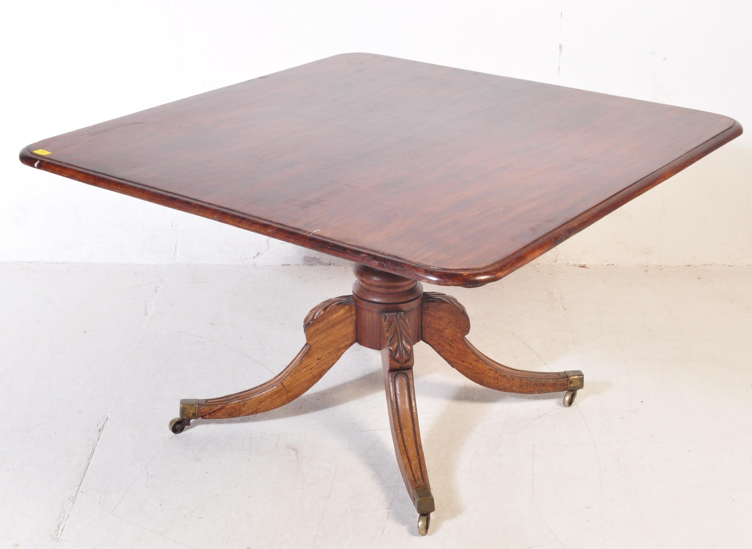 19TH CENTURY MAHOGANY TILT TOP PEDESTAL DINING TABLE - Image 2 of 7