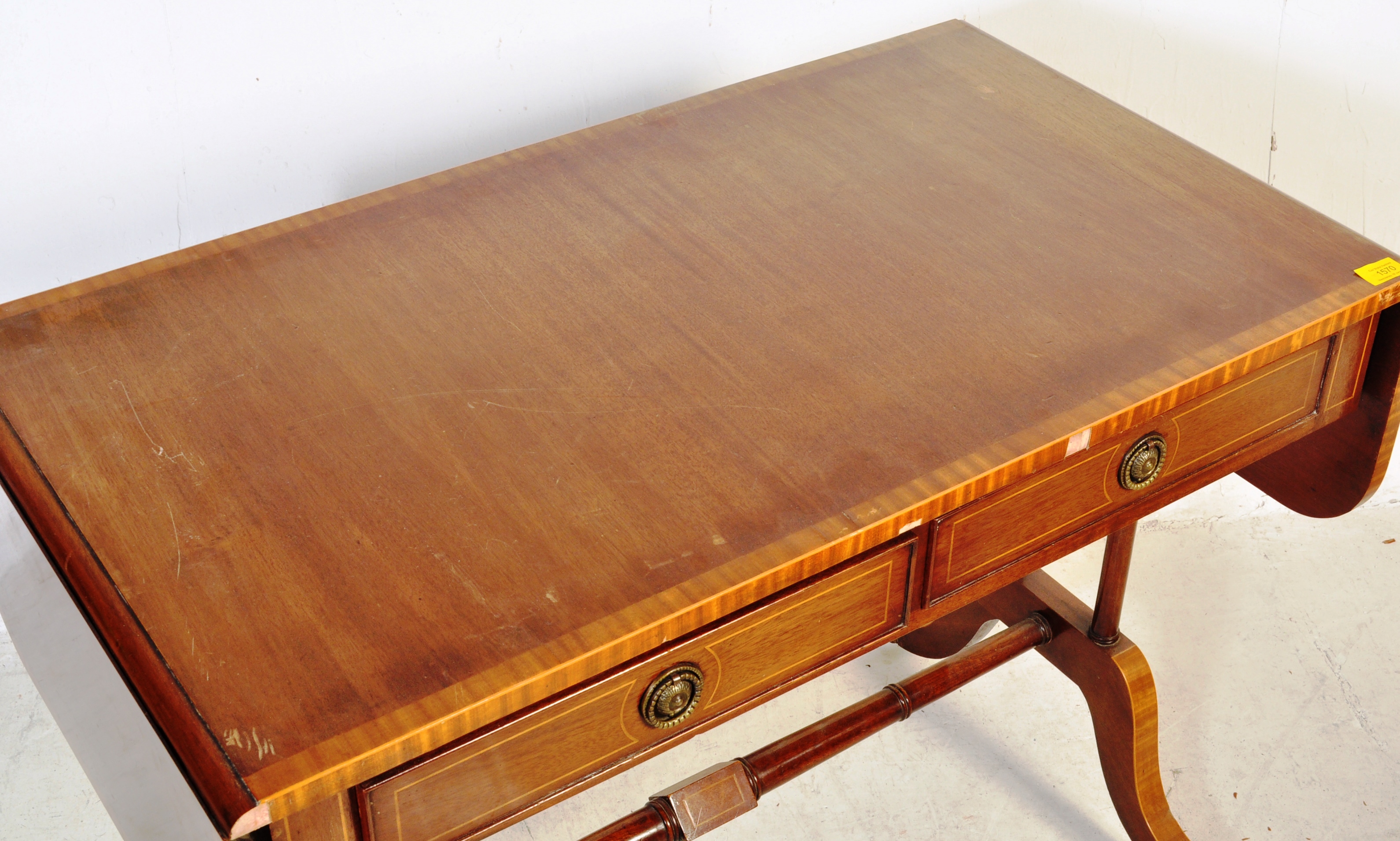 20TH CENTURY REGENCY REVIVAL CONSOLE SOFA TABLE - Image 3 of 3