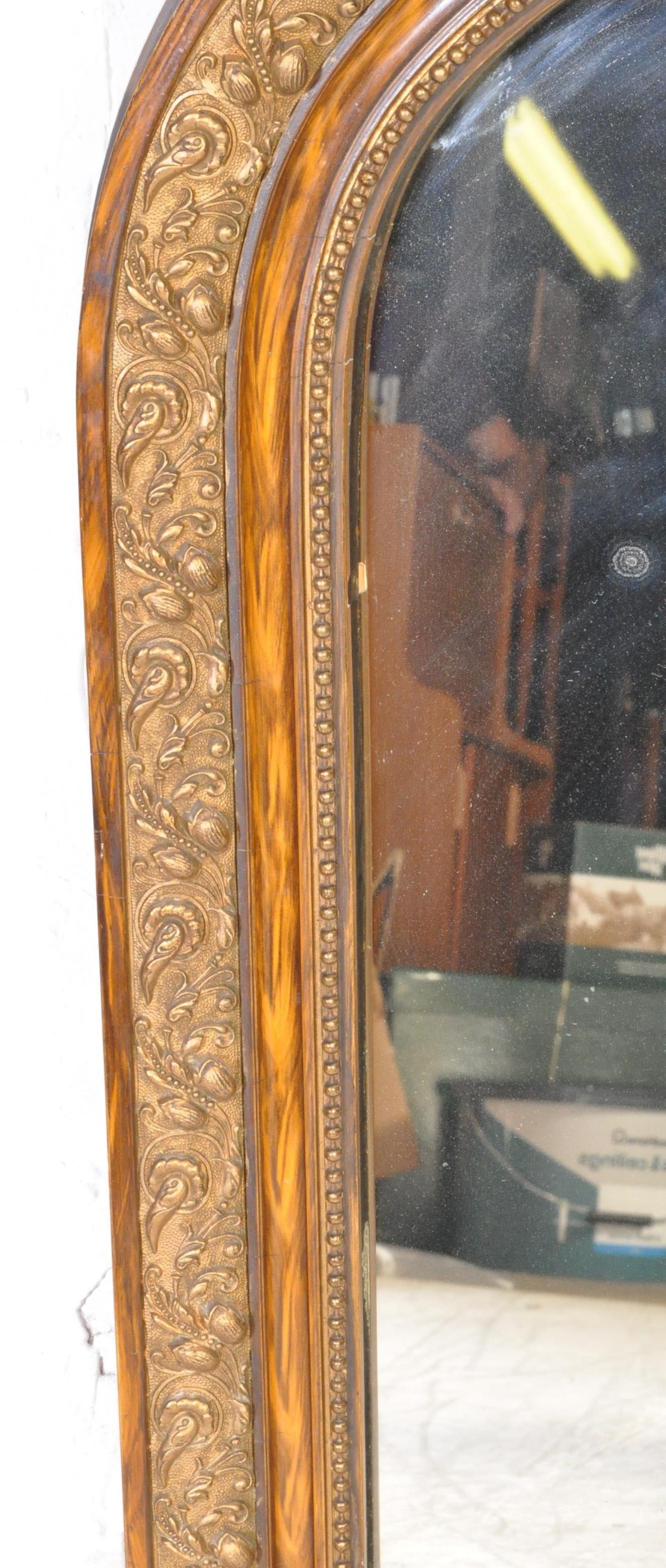 19TH CENTURY VICTORIAN OVERMANTEL WALL MIRROR - Image 5 of 6