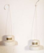 PAIR OF MID CENTURY RETRO GERMAN UFO LIGHT SHADES