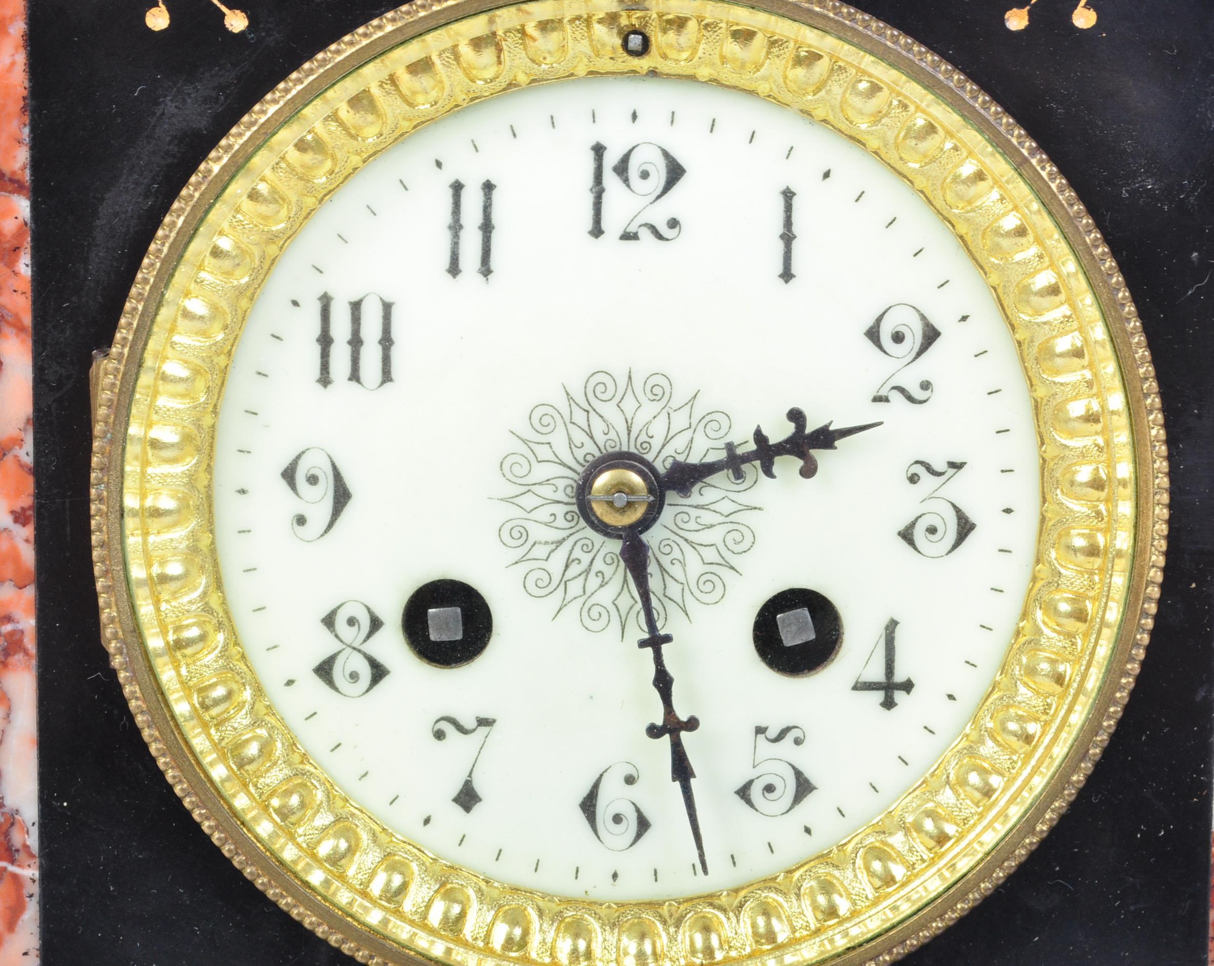 19TH CENTURY SLATE MANTEL CLOCK GARNITURE - Image 3 of 6