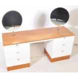 RETRO VINTAGE 20TH CENTURY 1980S TEAK & WHITE DRESSING TABLES