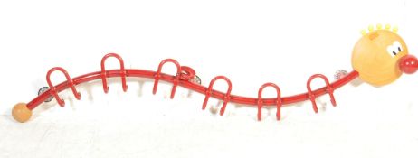 CONTEMPORARY RED TUBULAR CATERPILLAR COAT RACK