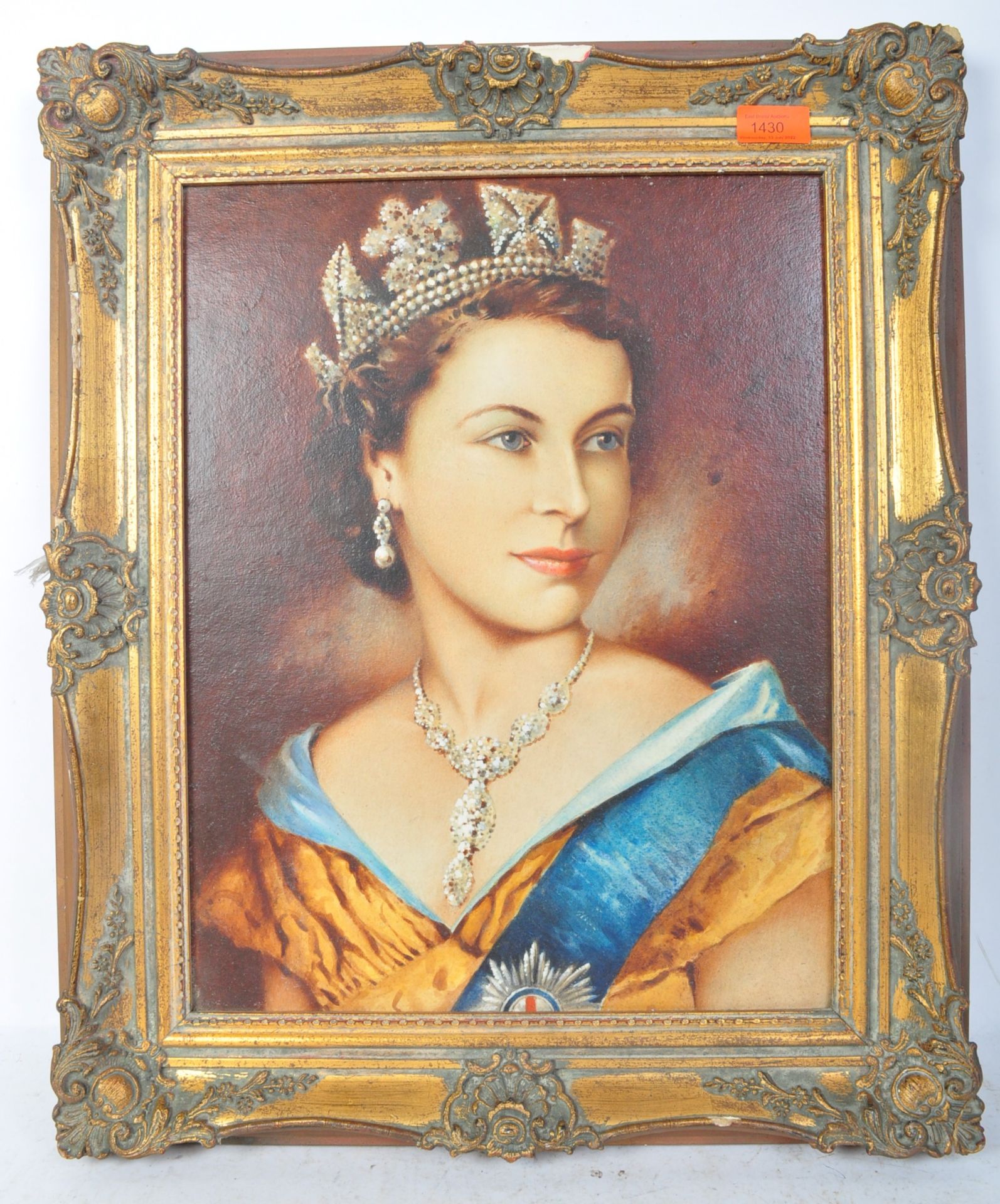 QUEEN ELIZABETH II - OIL ON BOARD PORTRAIT