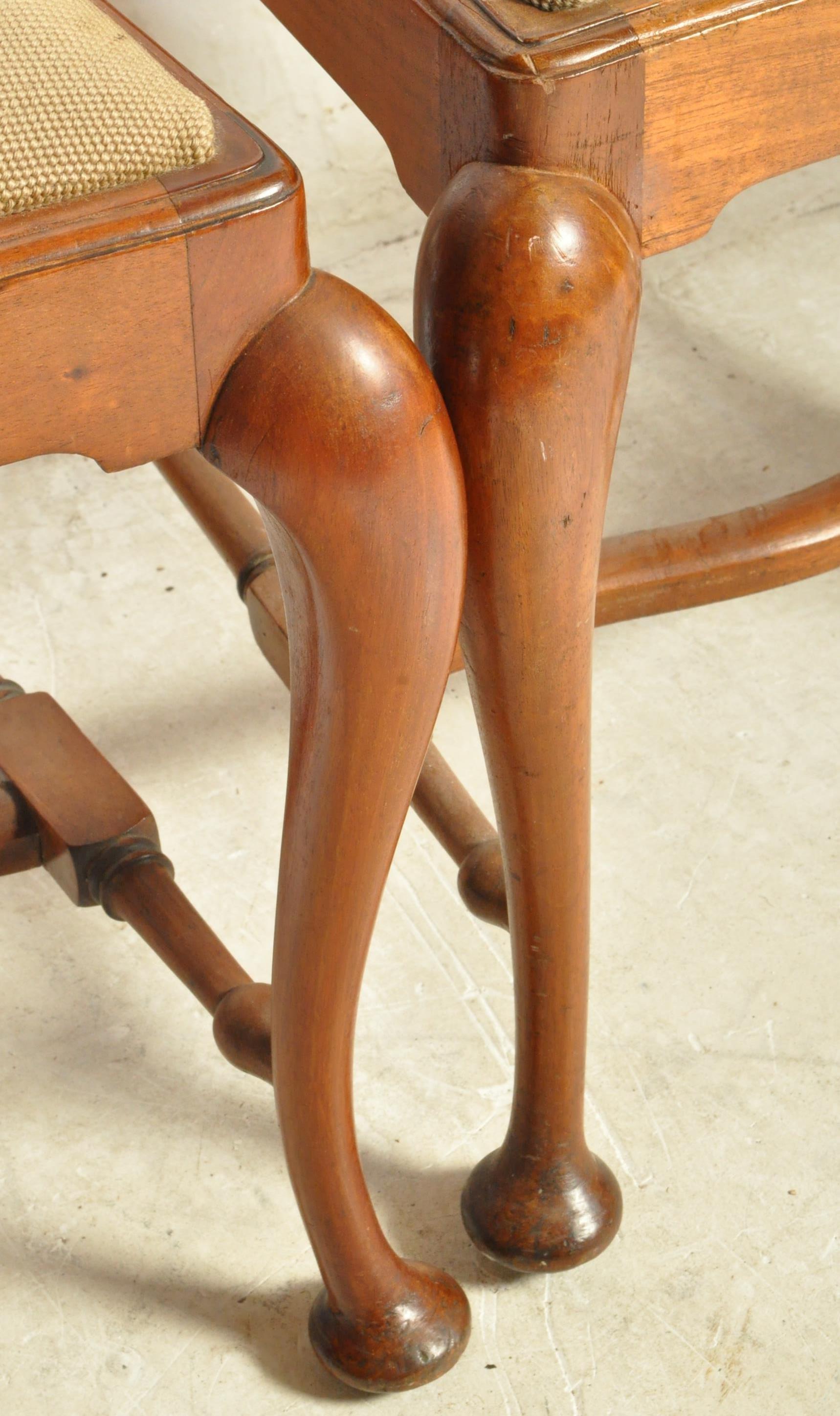 SET OF 4 EDWARDIAN QUEEN ANNE MAHOGANY DINING CHAIRS - Image 4 of 5