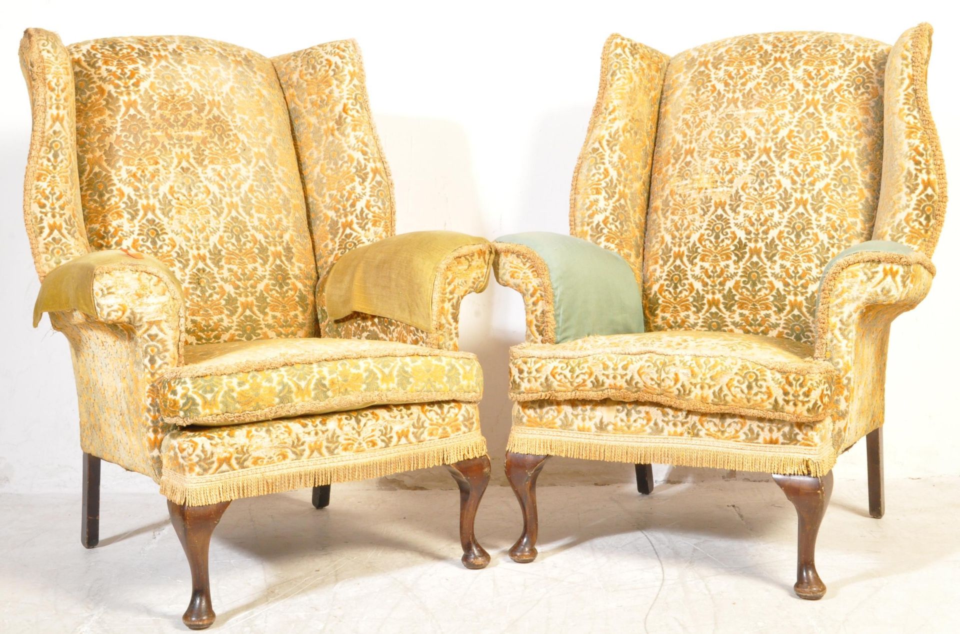 PAIR OF EARLY 20TH CENTURY WING BACK ARMCHAIRS