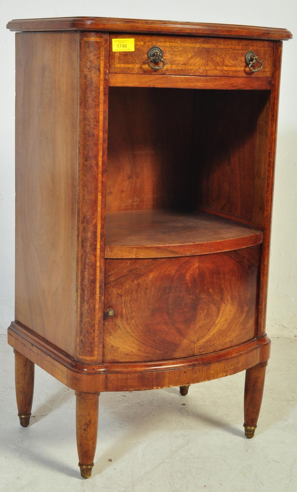 19TH CENTURY FRENCH WALNUT INLAID POT CUPBOARD