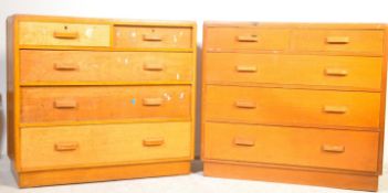 PAIR OF MID CENTURY AIR MINISTRY OAK CHESTS OF DRAWERS