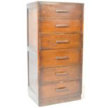 1920S OAK SIX DRAWER PEDESTAL CHEST OF DRAWERS