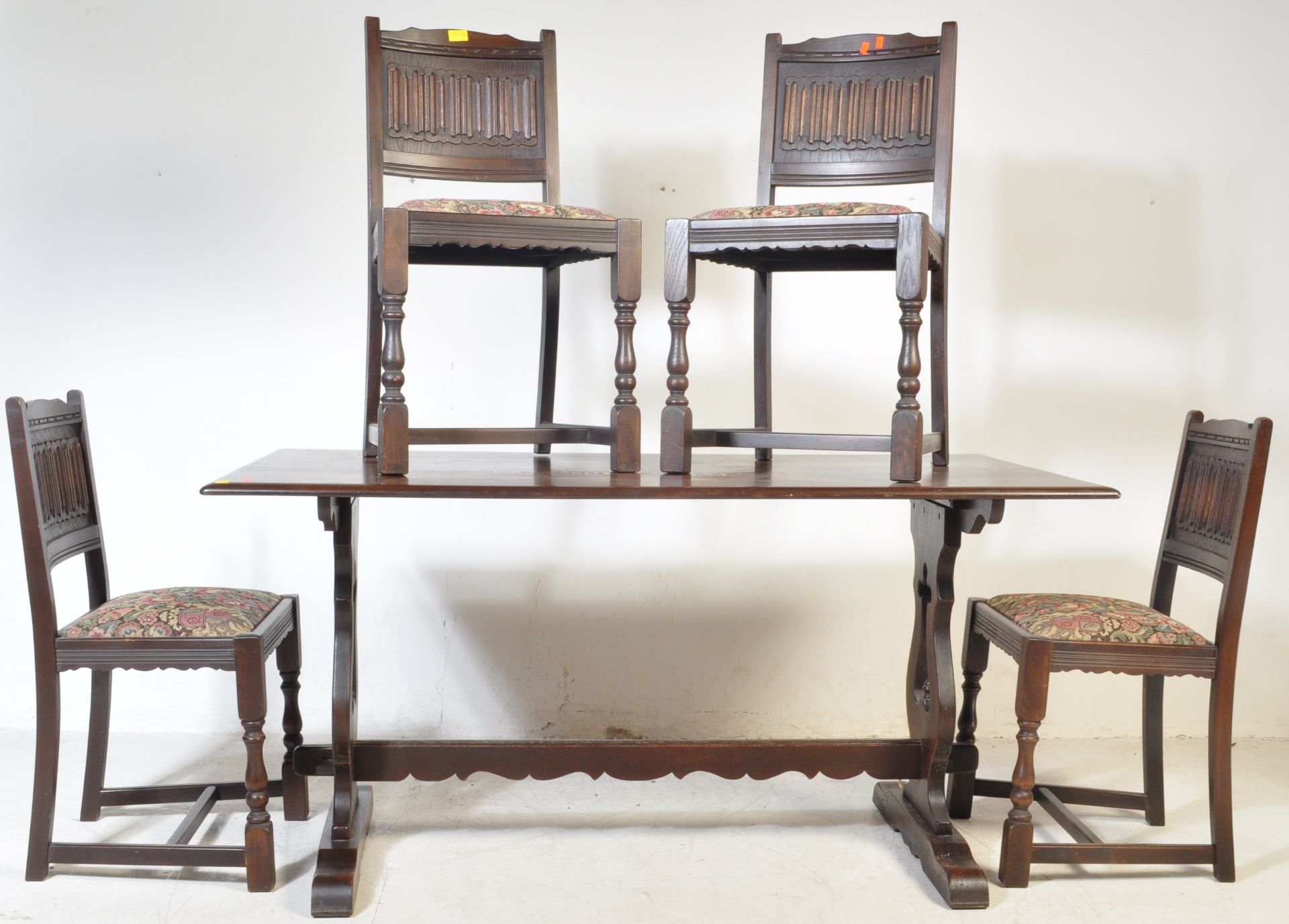 20TH CENTURY JACOBEAN REFECTORY REVIVAL DINING TABLE