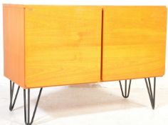 VINTAGE MID CENTURY TEAK WOOD HAIR PIN LOW CABINET