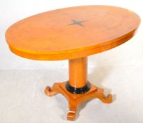 EARLY 20TH CENTURY SWEDISH BEIDERMEIER SATIN BIRCH CENTRE TABLE