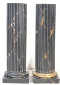 PAIR OF LARGE VINTAGE SCAGLIOLA FAUX MARBLE PILLARS