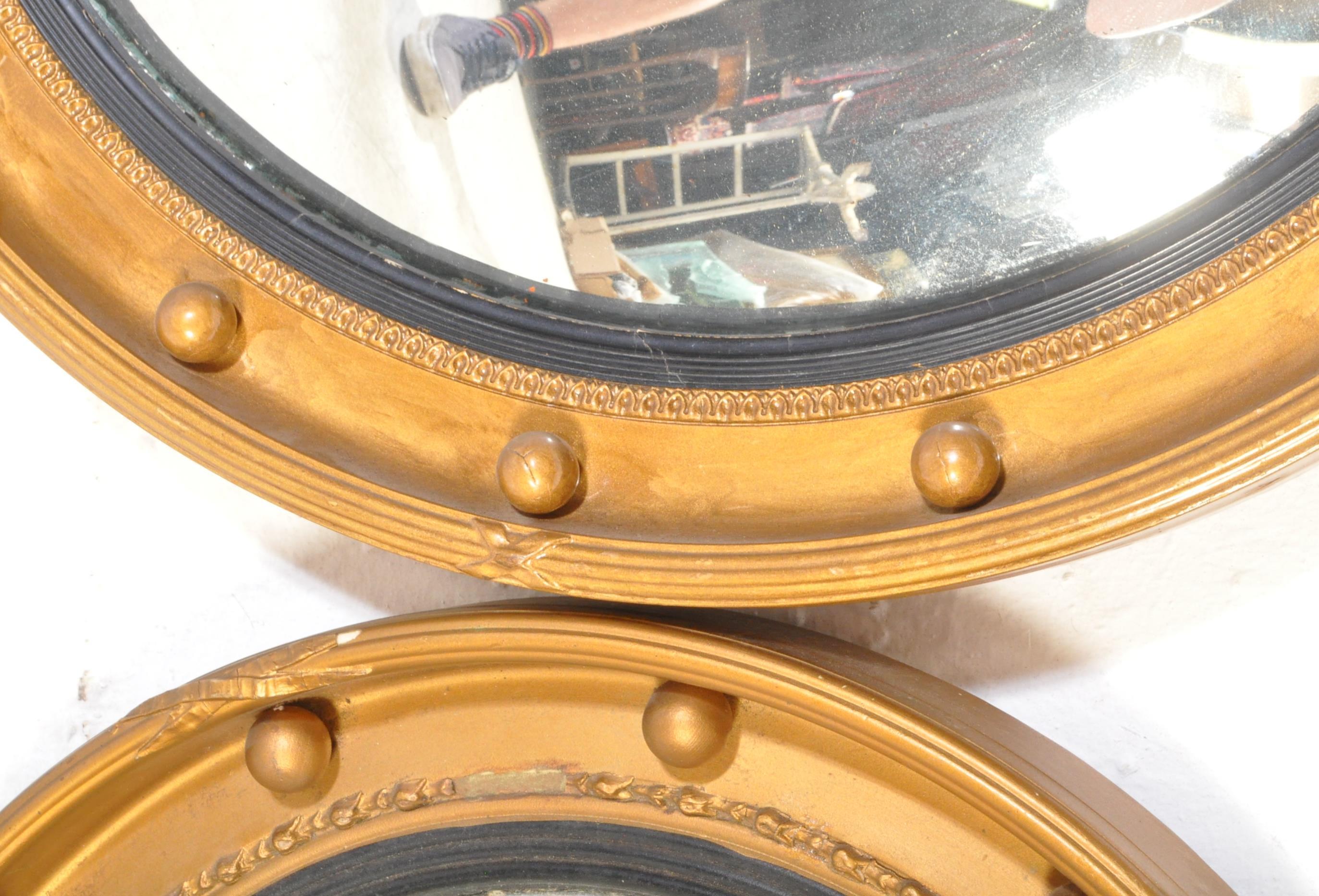 PAIR OF REGENCY REVIVAL CONVEX FISH EYE WALL MIRRORS - Image 3 of 5