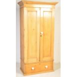 19TH CENTURY VICTORIAN COUNTRY PINE SINGLE WARDROBE