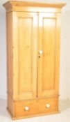 19TH CENTURY VICTORIAN COUNTRY PINE SINGLE WARDROBE