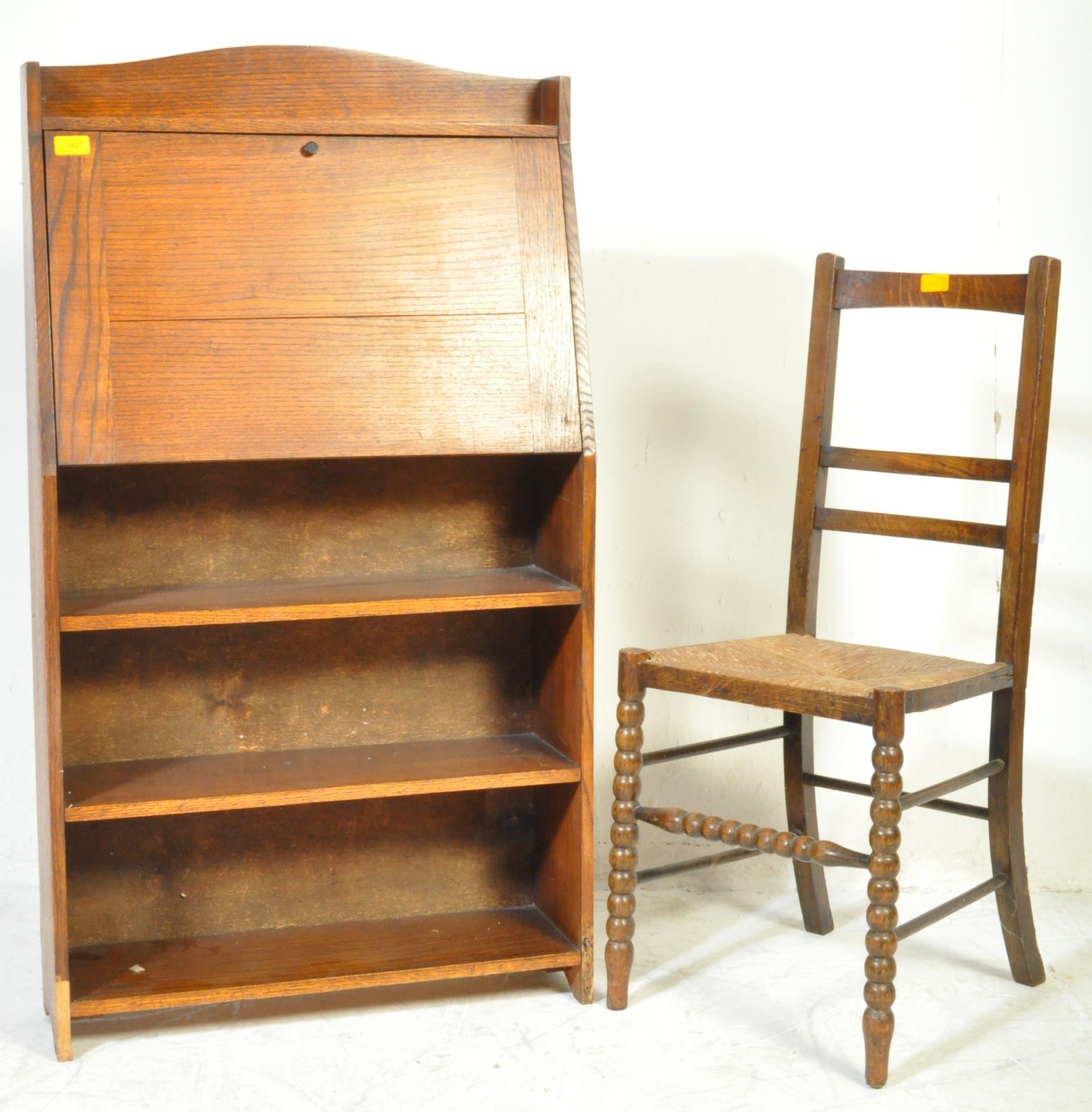 1920'S HONEY OAK STUDENT BUREAU AND DESK CHAIR