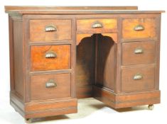 VICTORIAN MAHOGANY AND LEATHER TWIN PEDESTAL DESK