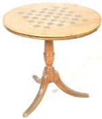 19TH CENTURY OAK & WALNUT CHESS BOARD GAMES TILT TOP TABLE