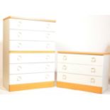 STAG FURNITURE - WHITE & OAK TWO CHEST OF DRAWERS