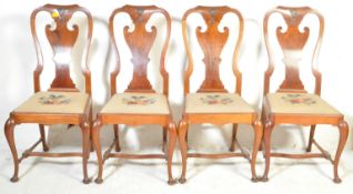 SET OF 4 EDWARDIAN QUEEN ANNE MAHOGANY DINING CHAIRS