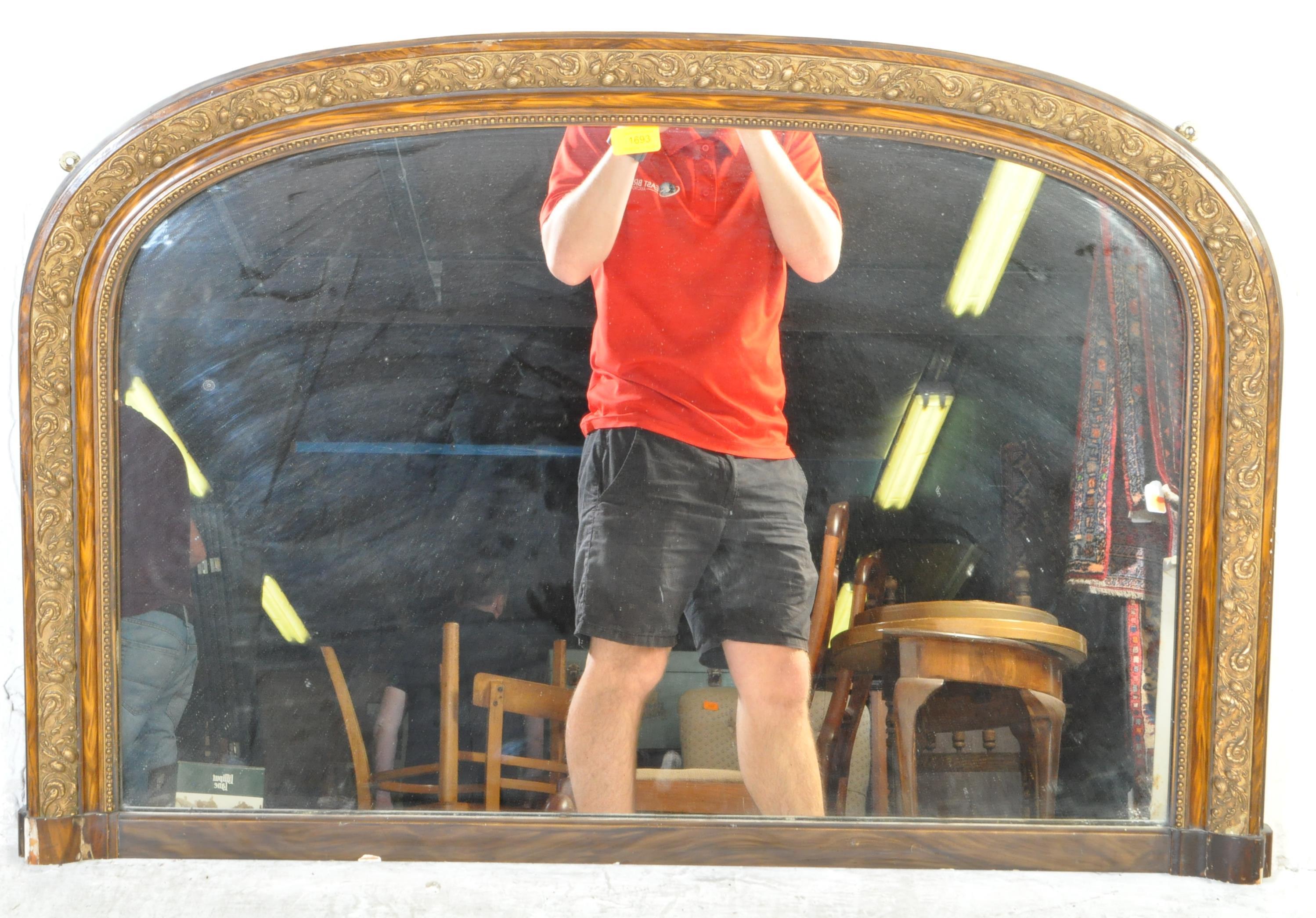 19TH CENTURY VICTORIAN OVERMANTEL WALL MIRROR - Image 2 of 6