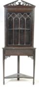 VICTORIAN AESTHETIC MOVEMENT CORNER CABINET ON STAND