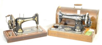 TWO EARLY 20TH CENTURY SEWING MACHINES - VIOLET & SINGER
