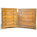 VINTAGE OAK JACOBEAN REVIVAL CHEST OF DRAWERS