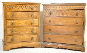 VINTAGE OAK JACOBEAN REVIVAL CHEST OF DRAWERS