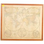 VINTAGE 20TH CENTURY MAPPA MONDE PRINT OF AN 18TH CENTURY MAP