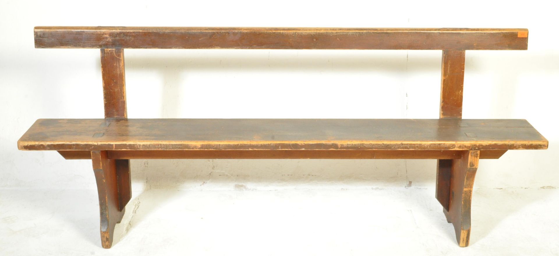 VICTORIAN 19TH CENTURY PINE CHURCH BENCH - Bild 2 aus 4