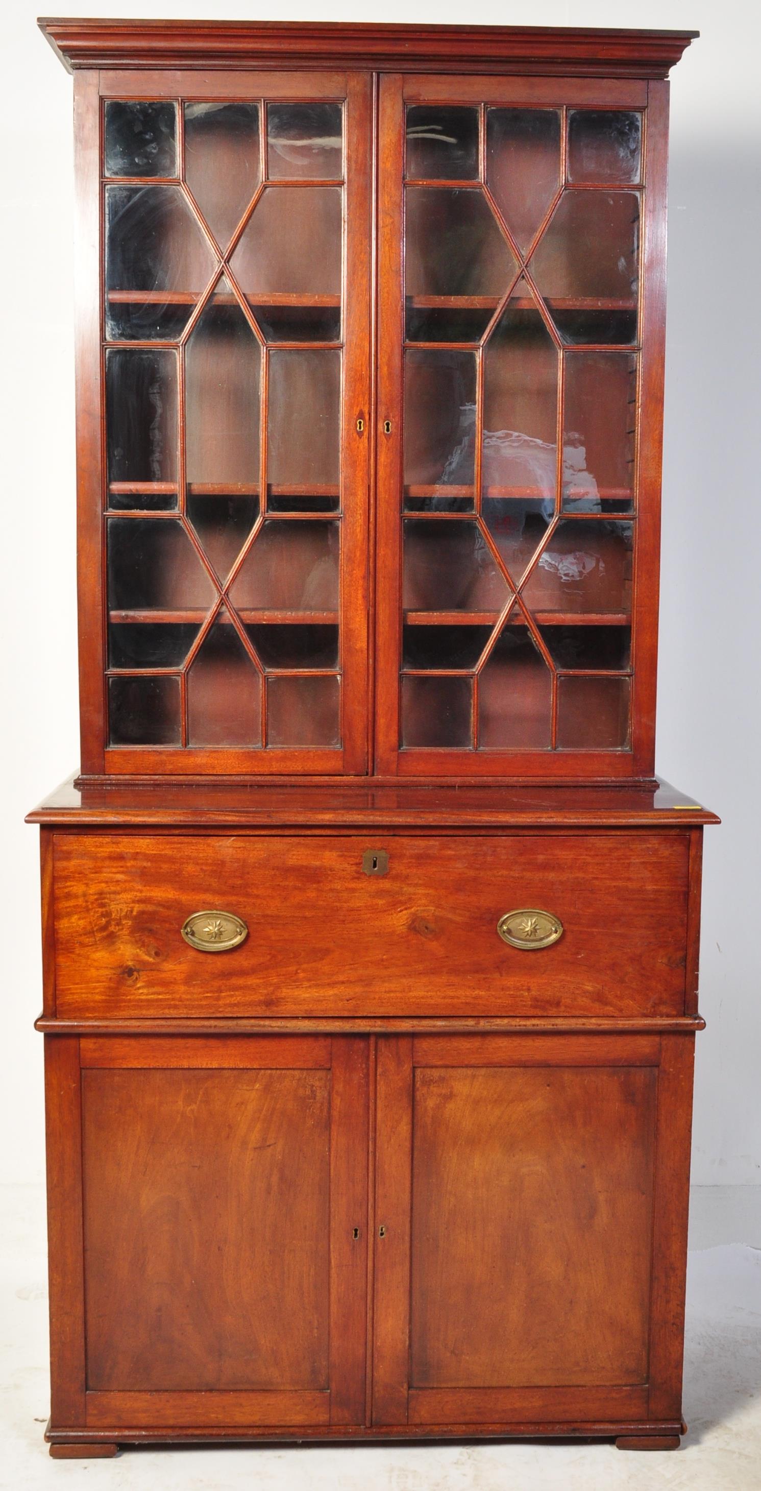 19TH CENTURY VICTORIAN MAHOGANY SECRETAIRE BOOKCASE