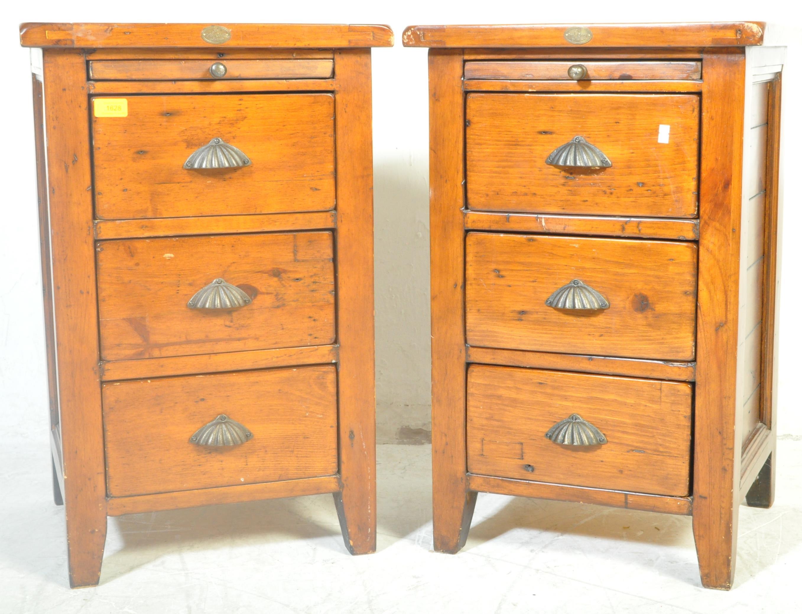 IRISH COAST PAIR OF HARDWOOD BEDSIDE CHESTS OF DRAWERS