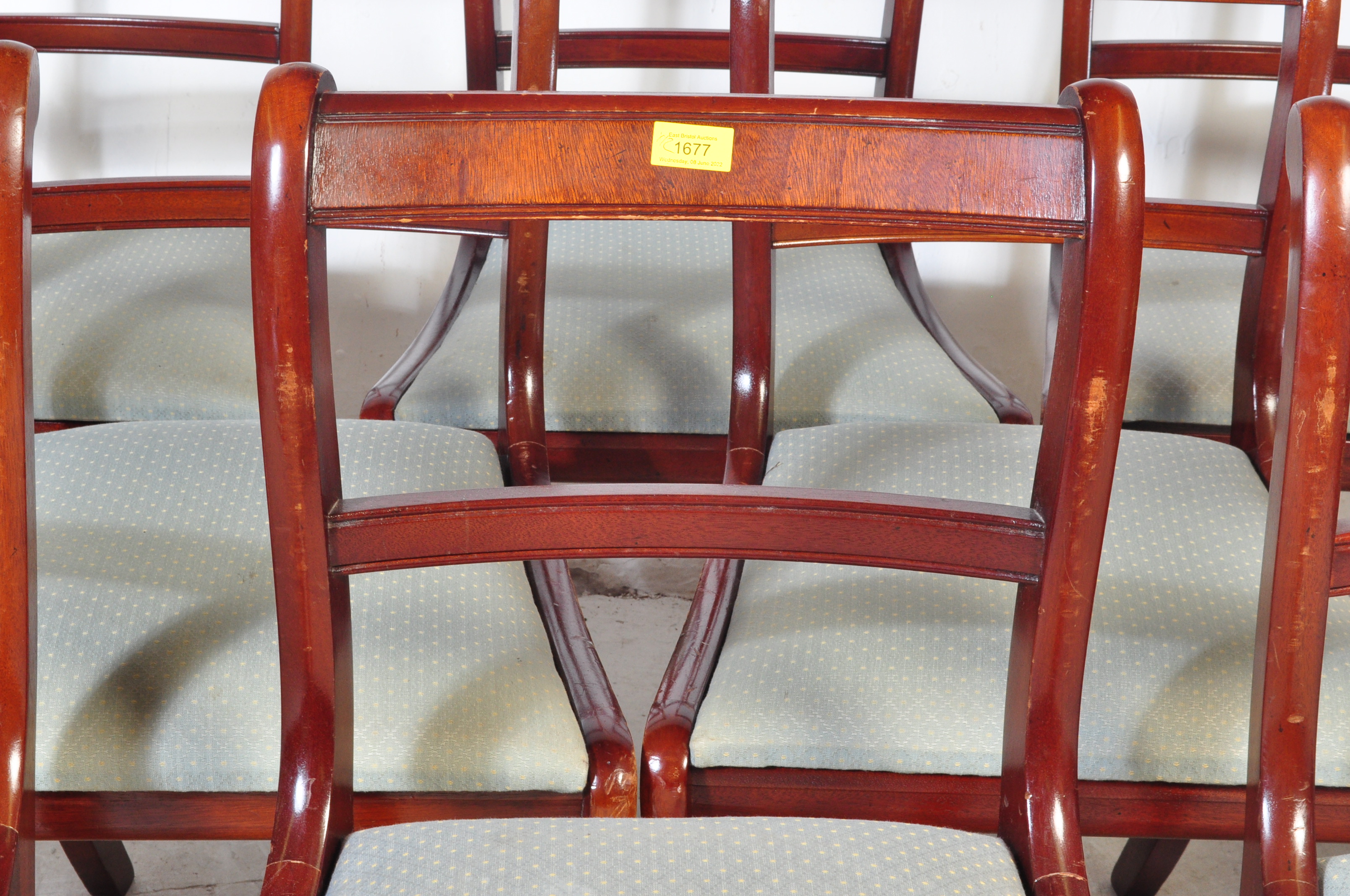 SET OF TWELVE REGENCY REVIVAL MAHOGANY DINING CHAIRS - Image 3 of 5