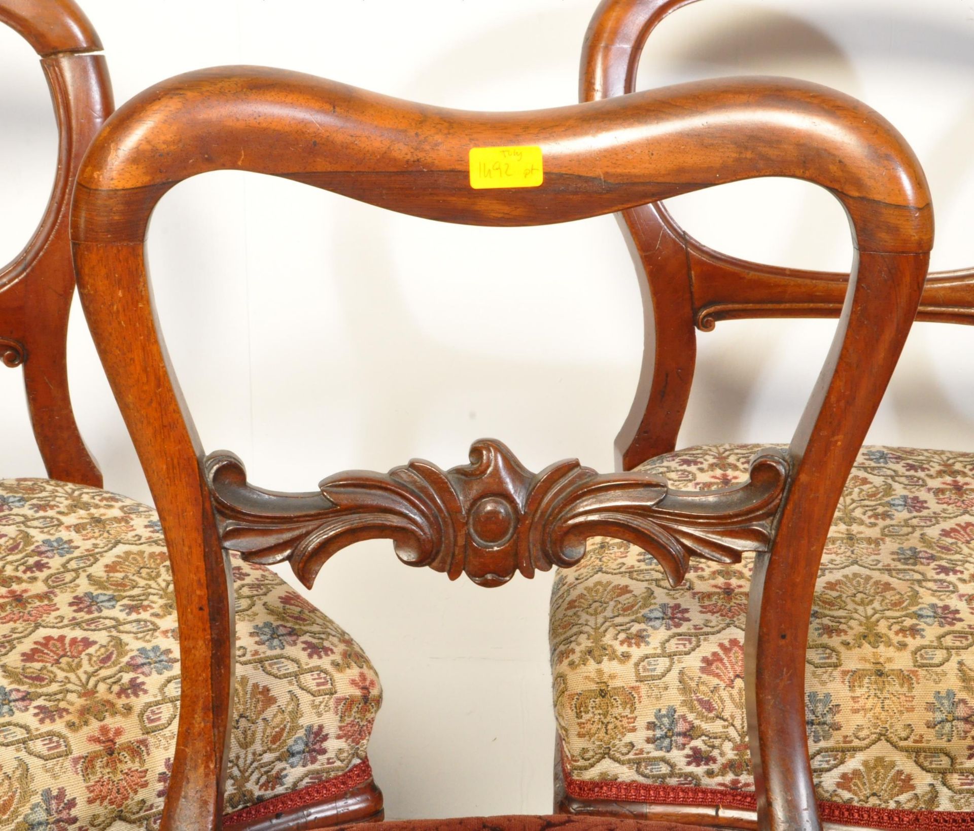 HARLEQUIN SET OF 7 VICTORIAN BALLOON & SADDLE BACK CHAIRS - Bild 3 aus 8