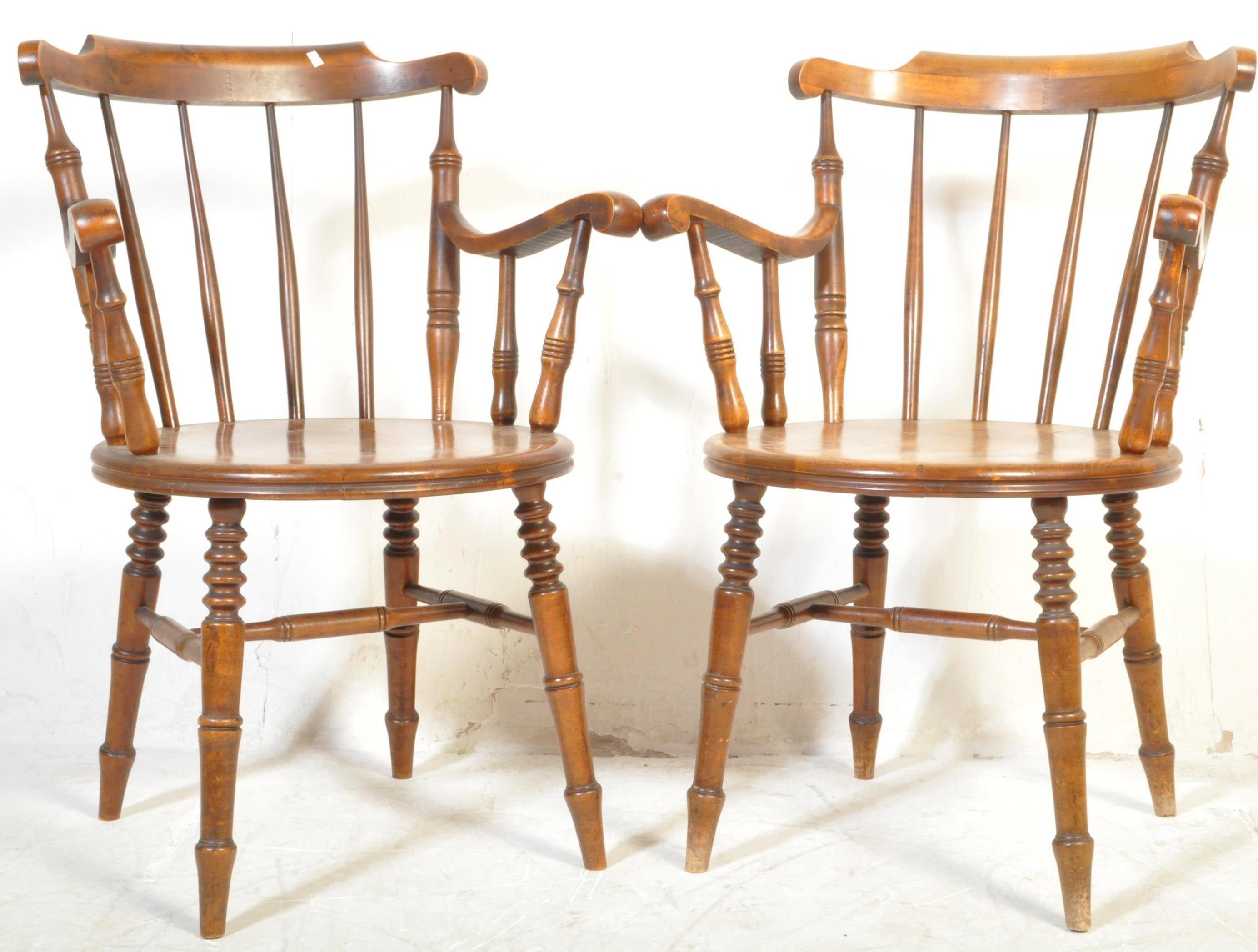 PAIR OF 19TH CENTURY REVIVAL WINDSOR ARMCHAIRS CHAIRS