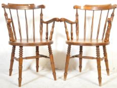 PAIR OF 19TH CENTURY REVIVAL WINDSOR ARMCHAIRS CHAIRS