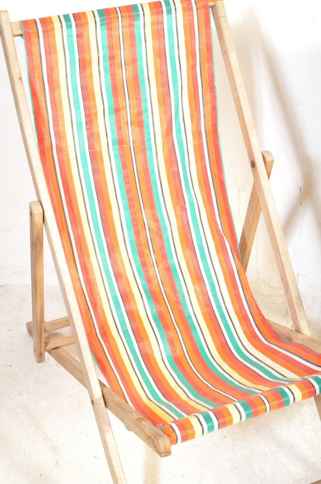 THREE VINTAGE STRIPED BEACH DECK CHAIRS - Image 2 of 5