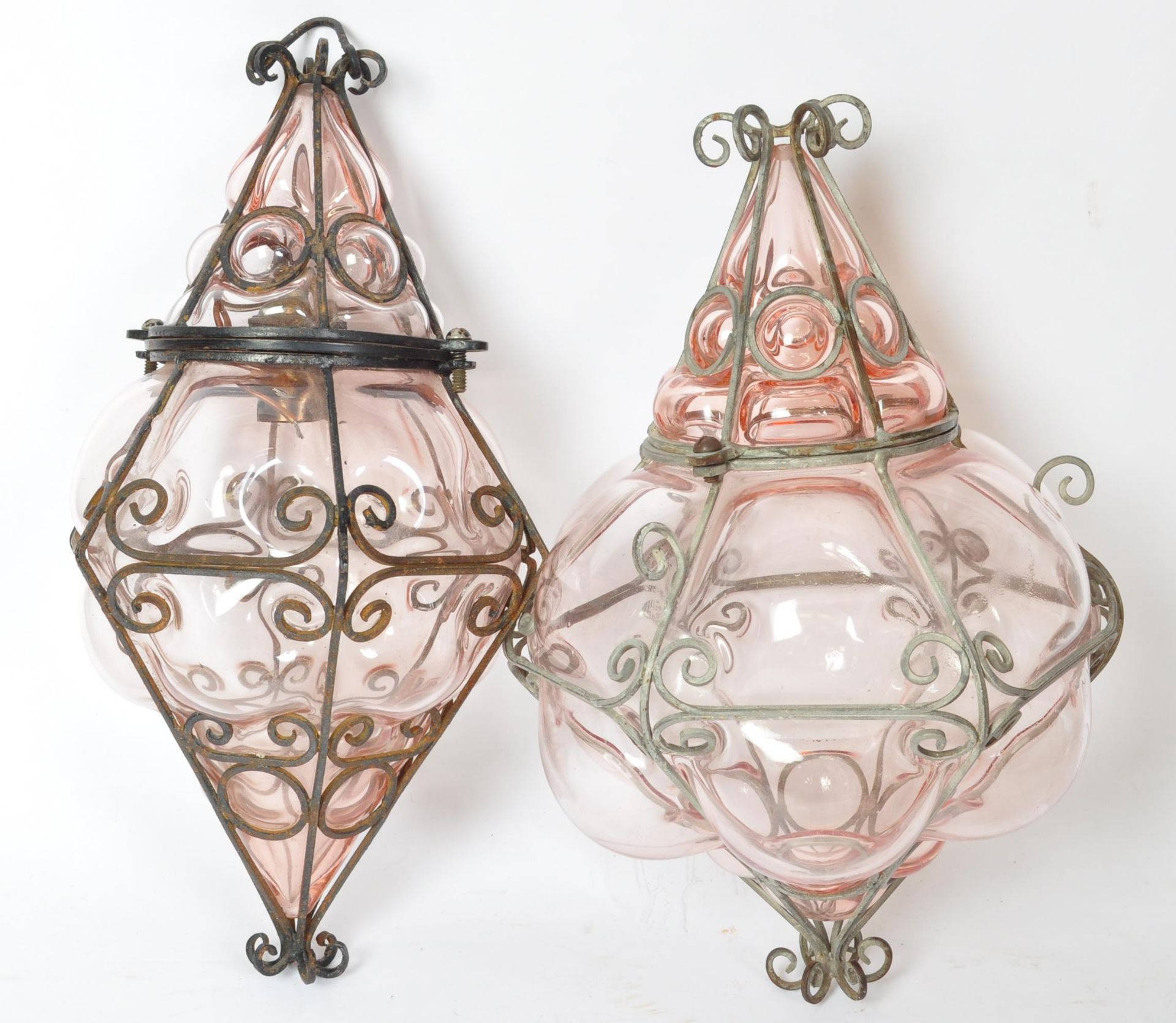 RETRO MID 20TH CENTURY MURANO HAND BLOWN GLASS PORCH SHADES