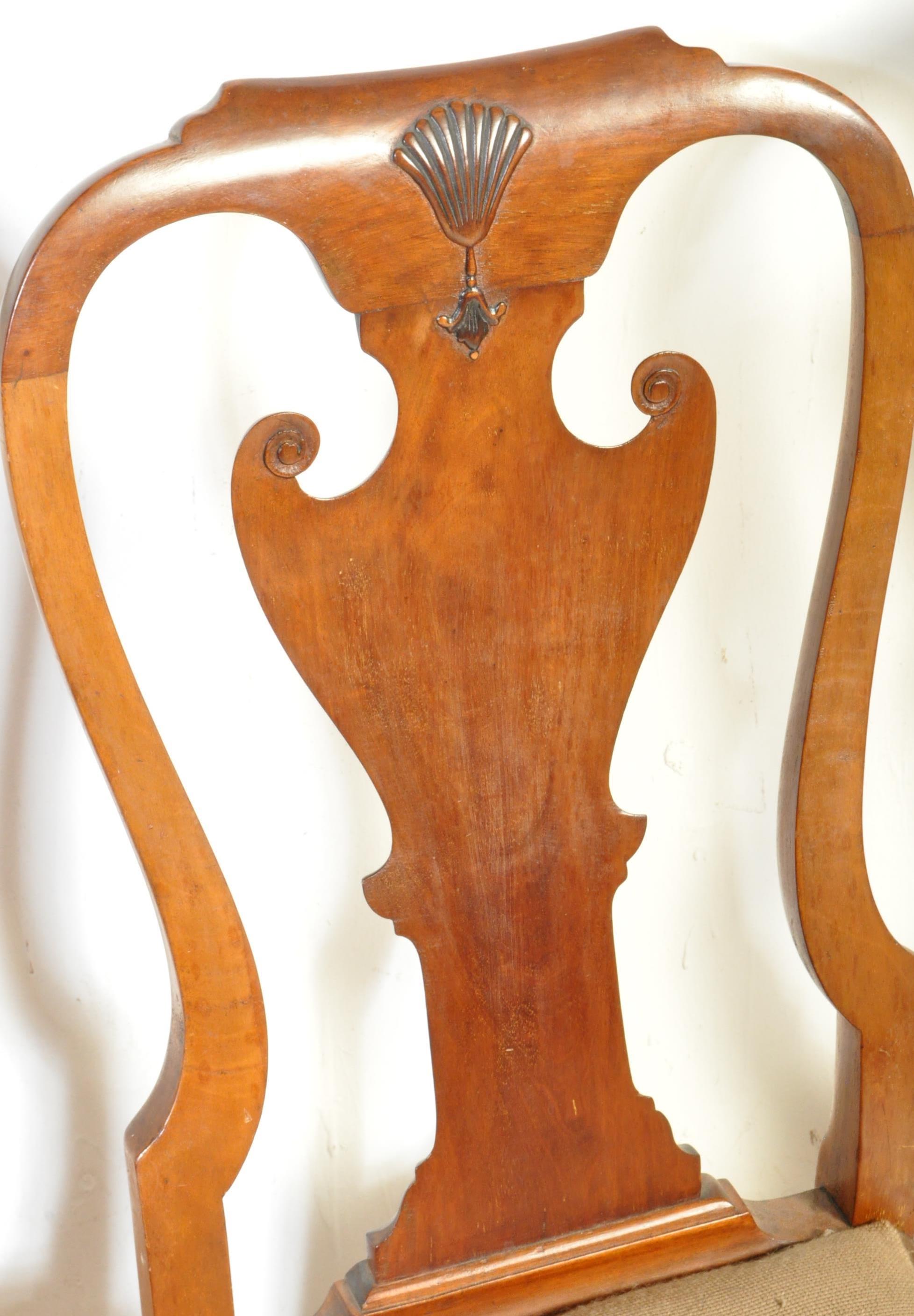 SET OF 4 EDWARDIAN QUEEN ANNE MAHOGANY DINING CHAIRS - Image 3 of 5
