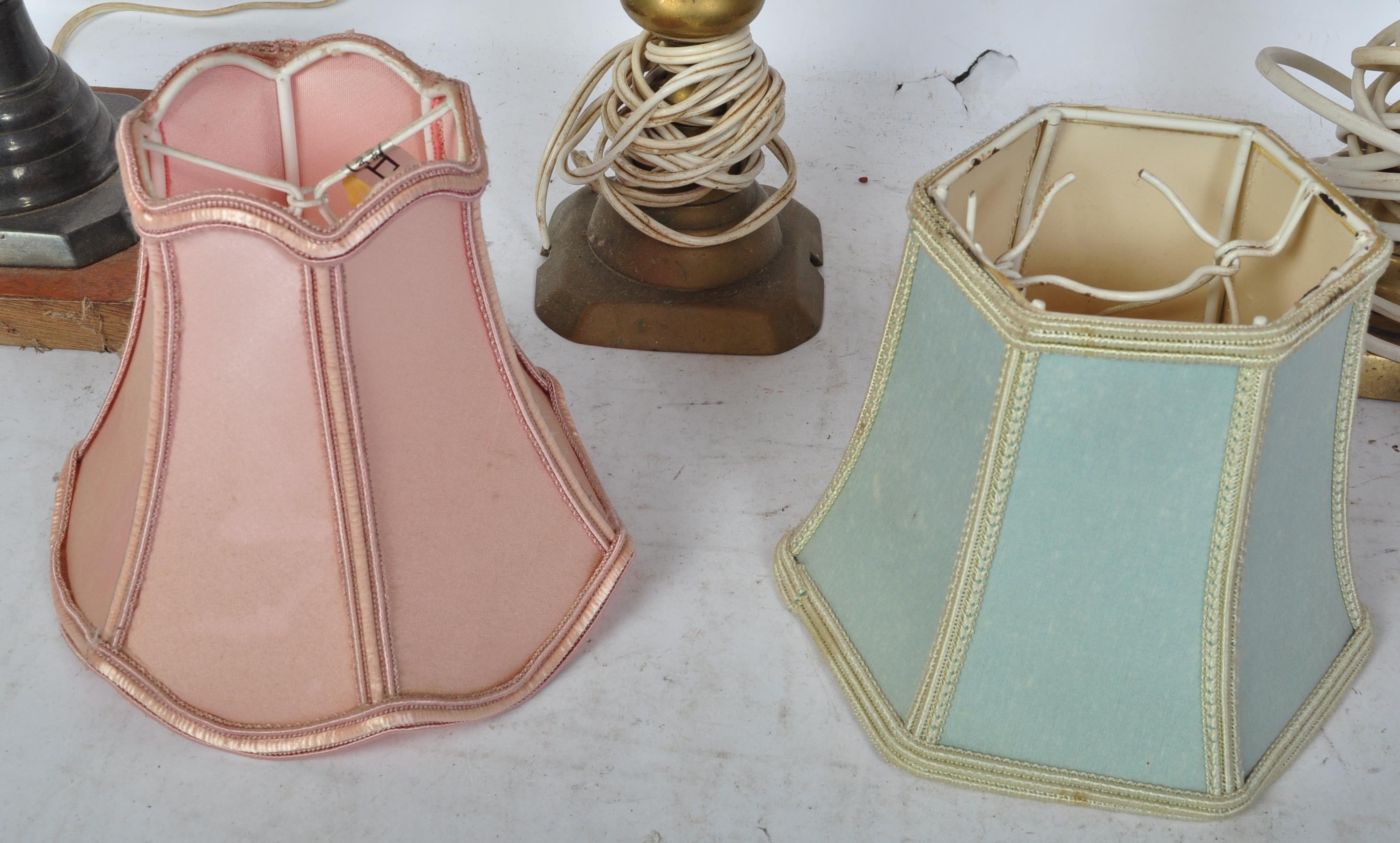 COLLECTION OF VINTAGE 20TH CENTURY LAMP BASES & SHADES - Image 3 of 12