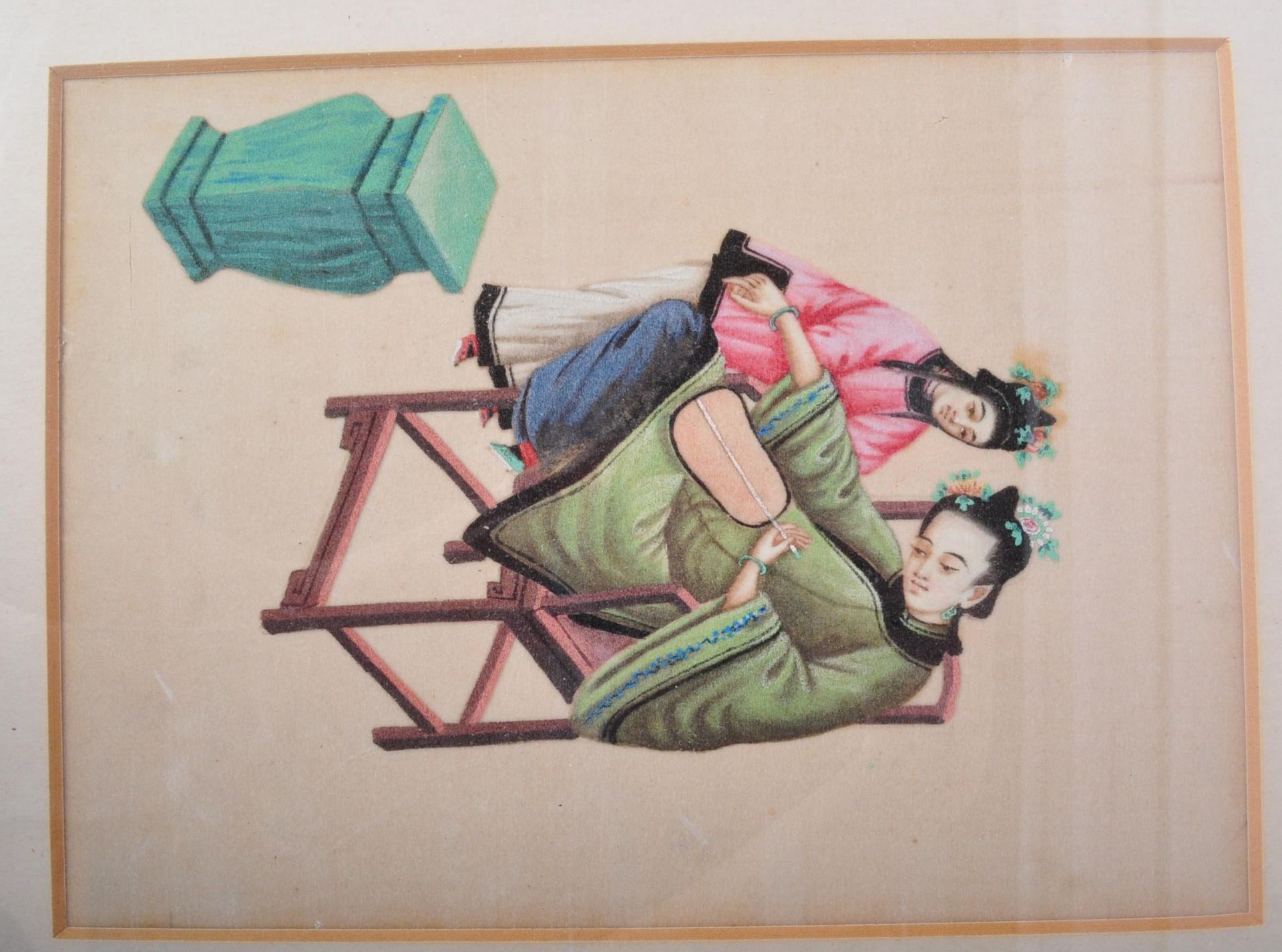 TWO EARLY 20TH CENTURY CHINESE ORIENTAL RICE PAPER PICTURES - Image 2 of 4