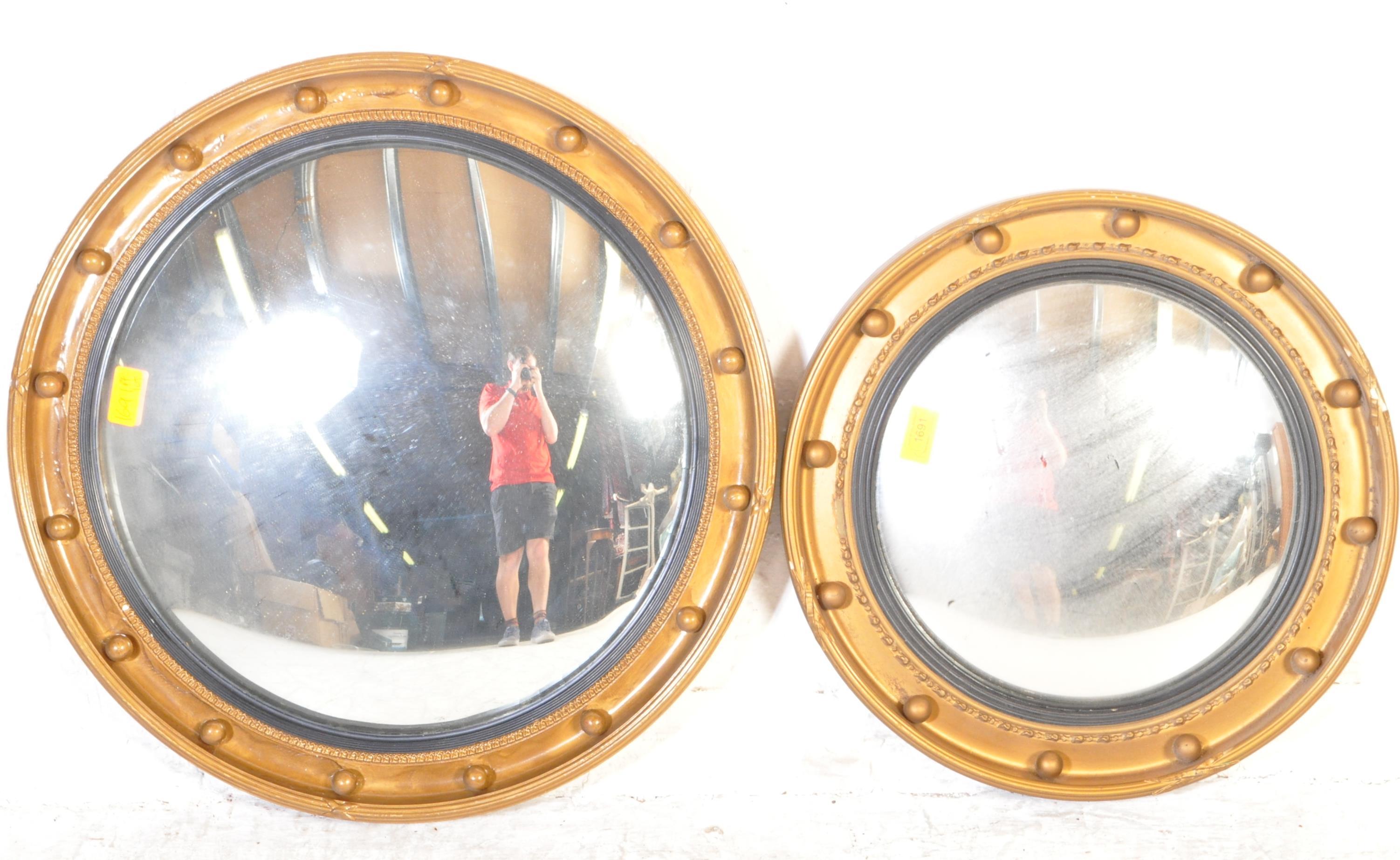 PAIR OF REGENCY REVIVAL CONVEX FISH EYE WALL MIRRORS